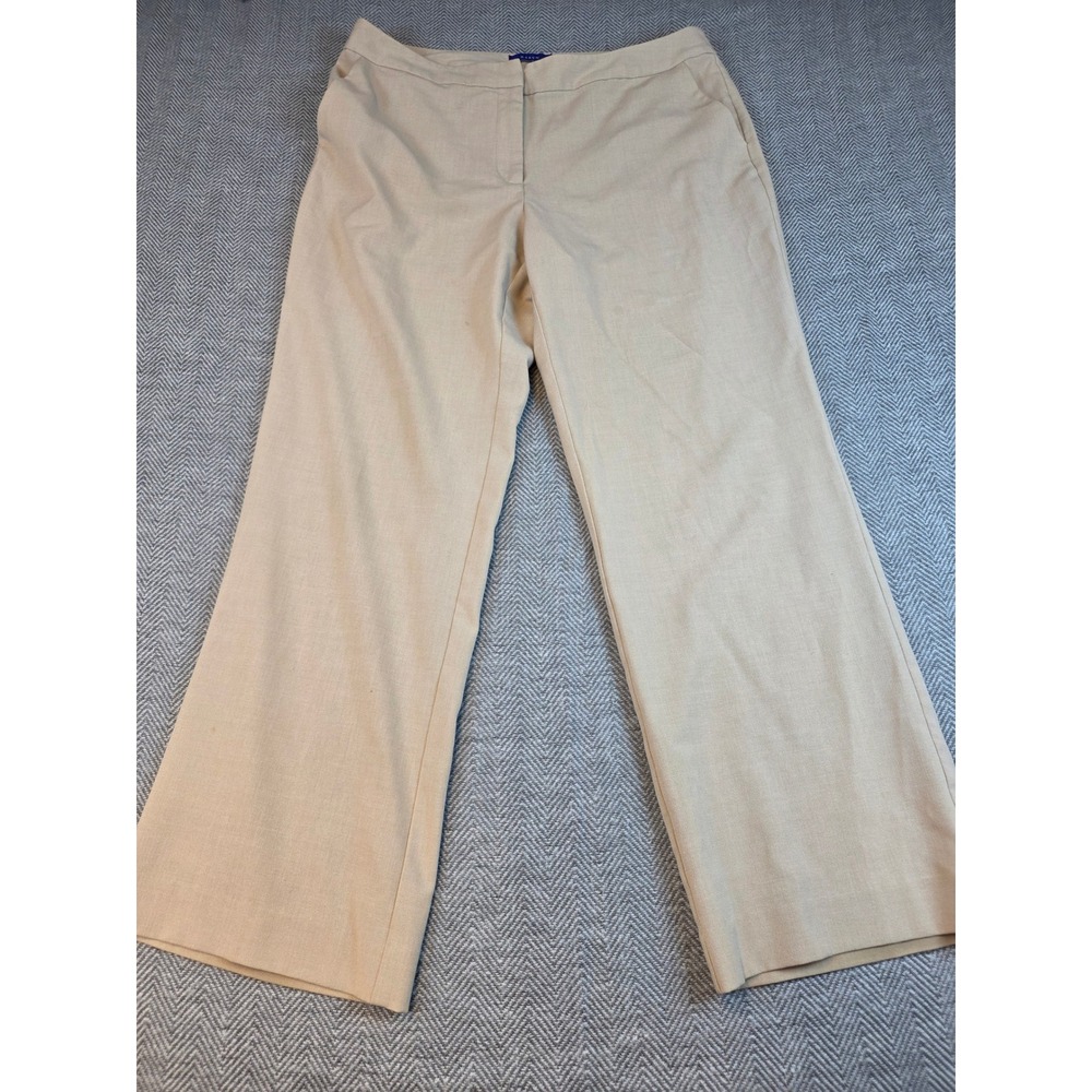 JH Collectibles Karyn Petite Wide Leg Trousers Beige Size 14P Dress Pants